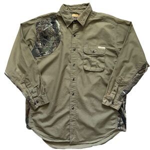 Wrangler ProGear Hunting Shooting Shirt XL Green Camo Outdoor Long Sleeve